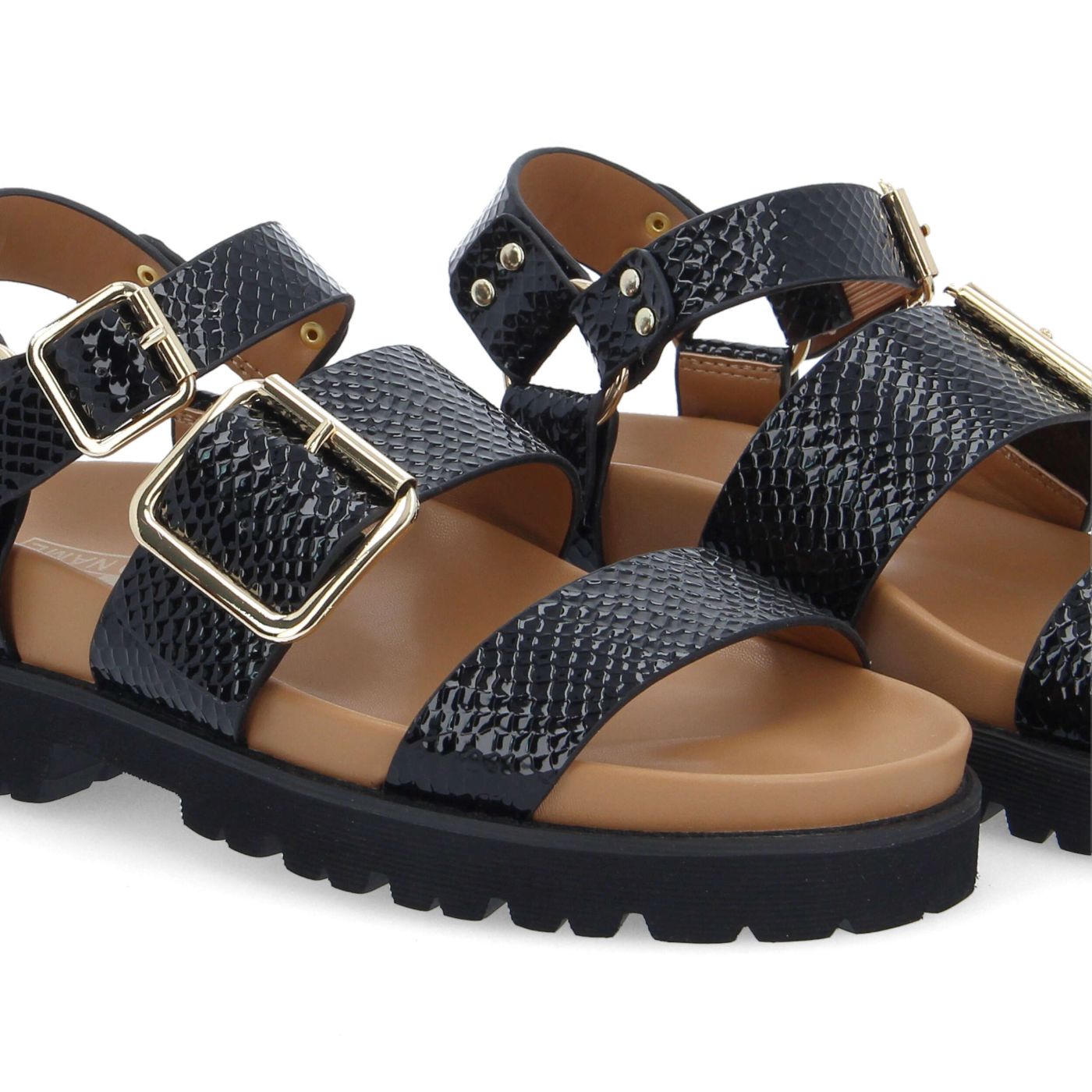 JUNE ANKLE W - PRINT PYTHON - NOIR